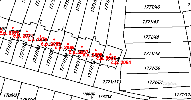 Poruba 2065, Ostrava na parcele st. 1771/5 v KÚ Poruba, Katastrální mapa