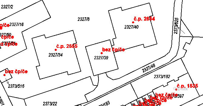 Opava 38086620 na parcele st. 2327/39 v KÚ Opava-Předměstí, Katastrální mapa