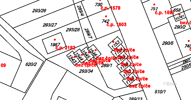Nový Jičín 44850620 na parcele st. 1546 v KÚ Nový Jičín-Dolní Předměstí, Katastrální mapa