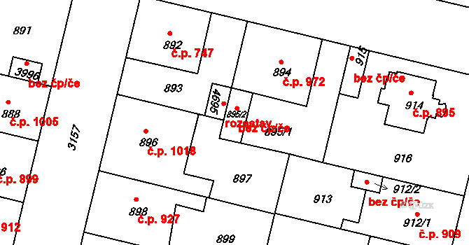 Čelákovice 51590620 na parcele st. 895/2 v KÚ Čelákovice, Katastrální mapa