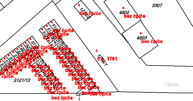 Kroměříž 1781 na parcele st. 1214/1 v KÚ Kroměříž, Katastrální mapa