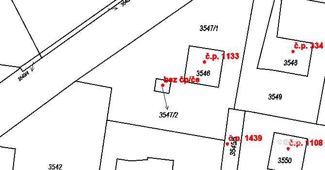 Orlová 106707621 na parcele st. 3547/2 v KÚ Horní Lutyně, Katastrální mapa