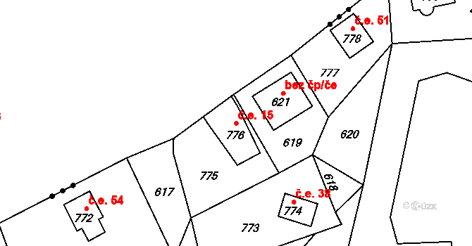 Přerov XII-Žeravice 15, Přerov na parcele st. 776 v KÚ Žeravice, Katastrální mapa