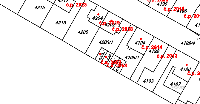 Jihlava 3959 na parcele st. 4203/2 v KÚ Jihlava, Katastrální mapa