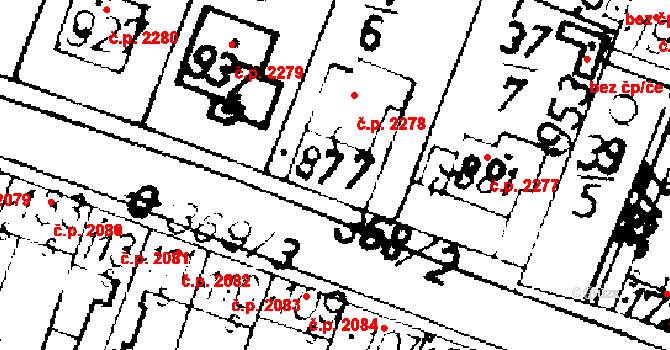 Podlusky 2278, Roudnice nad Labem na parcele st. 877 v KÚ Podlusky, Katastrální mapa