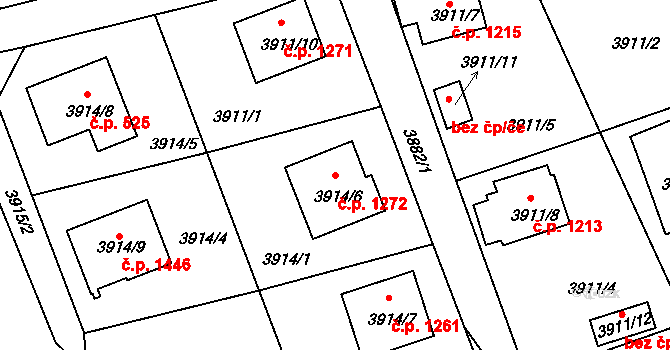 Frýdlant 1272, Frýdlant nad Ostravicí na parcele st. 3914/6 v KÚ Frýdlant nad Ostravicí, Katastrální mapa