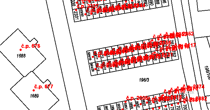 Sezimovo Ústí 2363 na parcele st. 584/15 v KÚ Sezimovo Ústí, Katastrální mapa