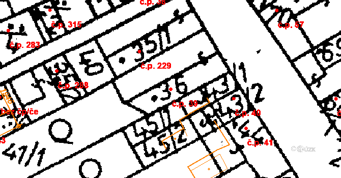 Žiželice 39 na parcele st. 36 v KÚ Žiželice nad Cidlinou, Katastrální mapa