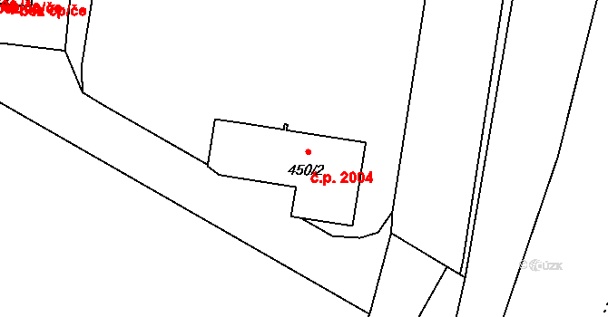 Český Těšín 2004 na parcele st. 450/2 v KÚ Český Těšín, Katastrální mapa