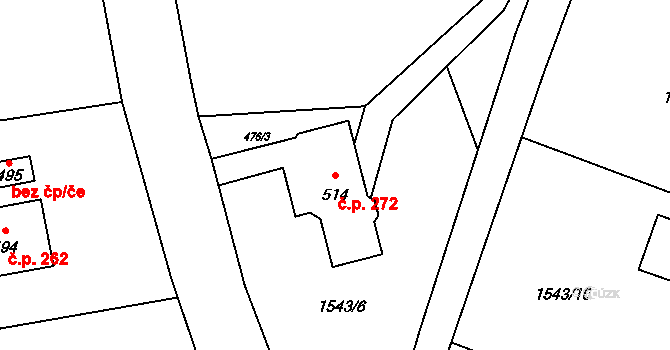 Dolní Lánov 272 na parcele st. 514 v KÚ Dolní Lánov, Katastrální mapa