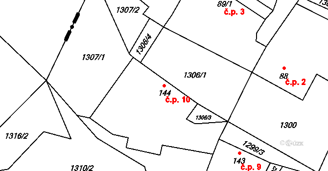 Březí 10, Dražíč na parcele st. 144 v KÚ Dražíč, Katastrální mapa