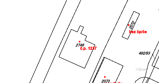 Vodňany II 1237, Vodňany na parcele st. 2746 v KÚ Vodňany, Katastrální mapa