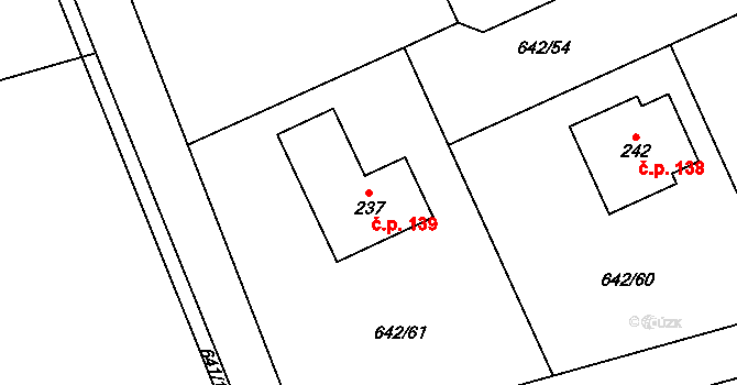 Pulice 139, Dobruška na parcele st. 237 v KÚ Pulice, Katastrální mapa