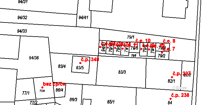 Kobylnice 71 na parcele st. 94/51 v KÚ Kobylnice u Brna, Katastrální mapa