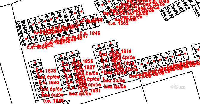 Česká Lípa 1821 na parcele st. 5464/42 v KÚ Česká Lípa, Katastrální mapa