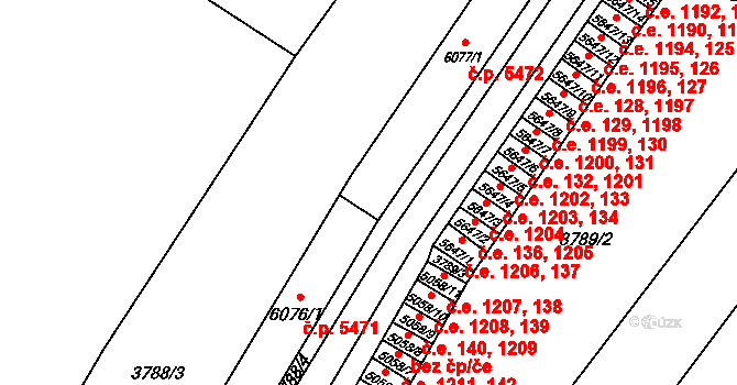 Zlín 5472 na parcele st. 6077/1 v KÚ Zlín, Katastrální mapa