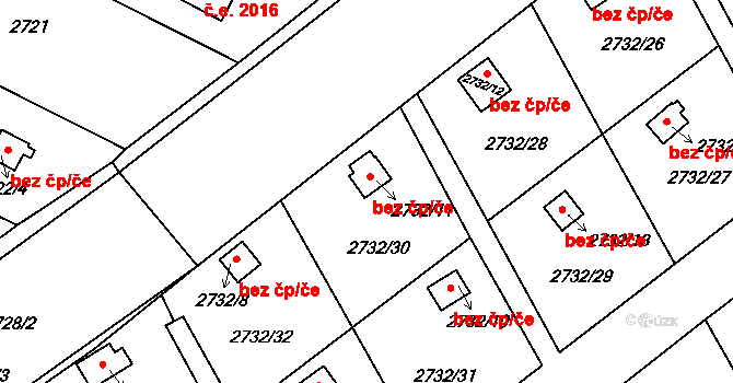 Teplice 39162621 na parcele st. 2732/11 v KÚ Teplice, Katastrální mapa
