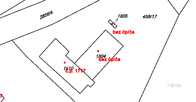 Bystřice pod Hostýnem 42830621 na parcele st. 1804 v KÚ Bystřice pod Hostýnem, Katastrální mapa