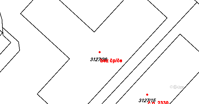Pelhřimov 45263621 na parcele st. 3127/36 v KÚ Pelhřimov, Katastrální mapa