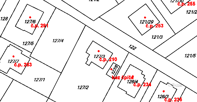 Chuchelná 210 na parcele st. 127/3 v KÚ Chuchelná, Katastrální mapa