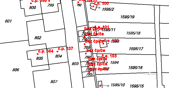 Zákupy 45937621 na parcele st. 789 v KÚ Zákupy, Katastrální mapa