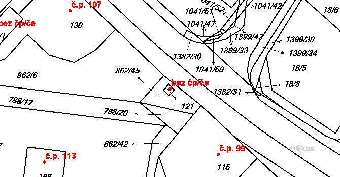Skašov 48822621 na parcele st. 121 v KÚ Skašov, Katastrální mapa