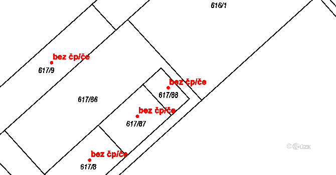 Jaroměř 48859621 na parcele st. 617/88 v KÚ Jaroměř, Katastrální mapa