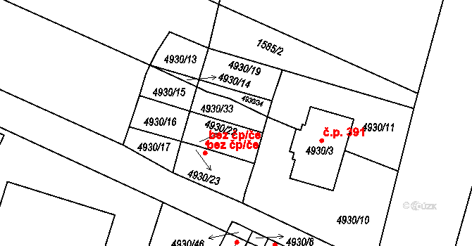 Hevlín 49215621 na parcele st. 4930/23 v KÚ Hevlín, Katastrální mapa