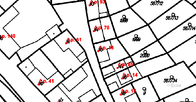 Kloboučky 13, Bučovice na parcele st. 95 v KÚ Kloboučky, Katastrální mapa