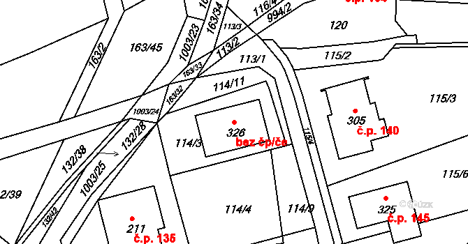 Krasíkov 78384621 na parcele st. 326 v KÚ Krasíkov, Katastrální mapa