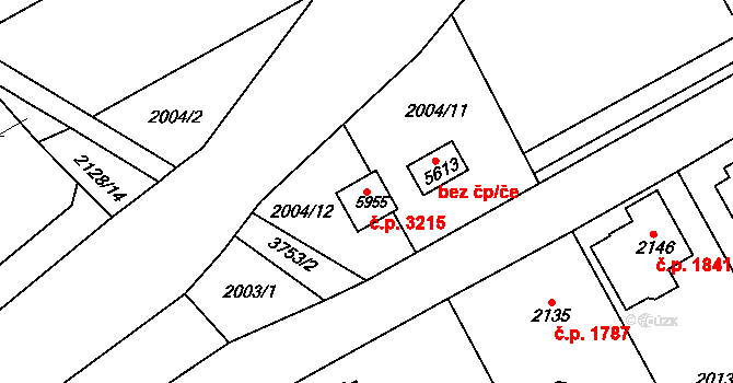 Dvůr Králové nad Labem 3215 na parcele st. 5955 v KÚ Dvůr Králové nad Labem, Katastrální mapa