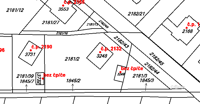 Předměstí 2132, Svitavy na parcele st. 3248 v KÚ Svitavy-předměstí, Katastrální mapa