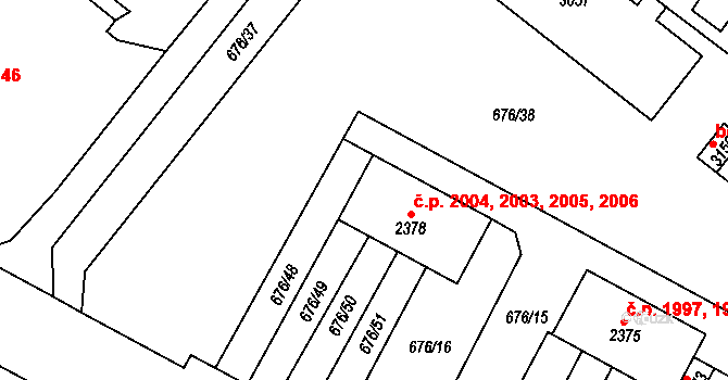 Dvůr Králové nad Labem 2003,2004,2005,2006 na parcele st. 2378 v KÚ Dvůr Králové nad Labem, Katastrální mapa