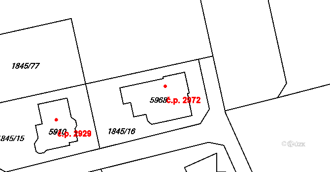 Šumperk 2972 na parcele st. 5968 v KÚ Šumperk, Katastrální mapa