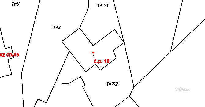 Kozlov 10, Bystřice nad Pernštejnem na parcele st. 7 v KÚ Kozlov u Lesoňovic, Katastrální mapa