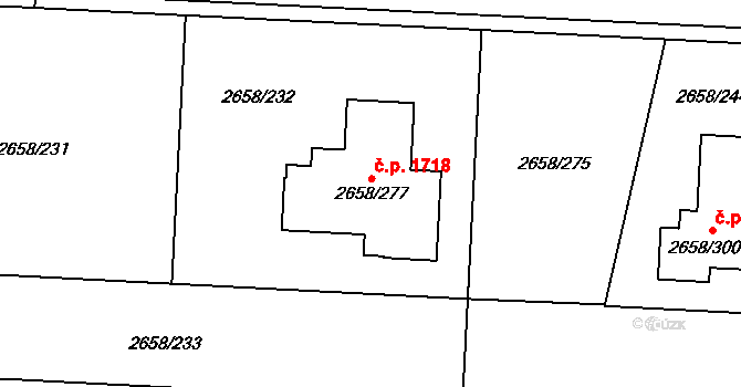Dubňany 1718 na parcele st. 2658/277 v KÚ Dubňany, Katastrální mapa