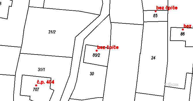 Zlín 41756622 na parcele st. 80/2 v KÚ Louky nad Dřevnicí, Katastrální mapa