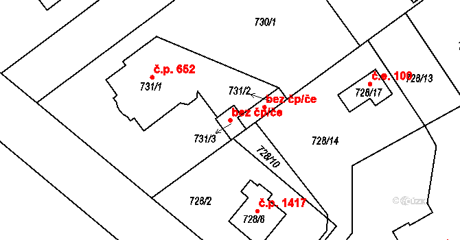 Rychnov nad Kněžnou 44296622 na parcele st. 731/3 v KÚ Rychnov nad Kněžnou, Katastrální mapa