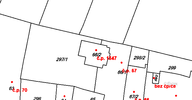 Kateřinky 1547, Opava na parcele st. 66/2 v KÚ Kateřinky u Opavy, Katastrální mapa