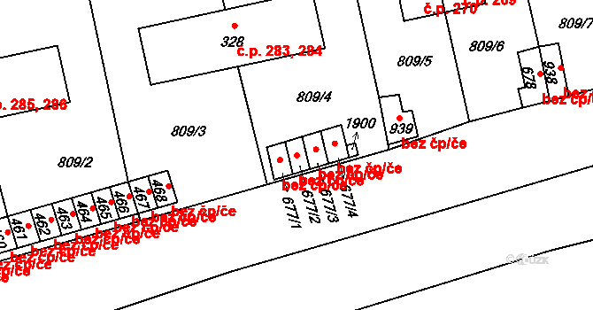 Chlumčany 46223622 na parcele st. 677/2 v KÚ Chlumčany u Přeštic, Katastrální mapa