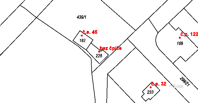 Sudoměřice u Tábora 47450622 na parcele st. 228 v KÚ Sudoměřice u Tábora, Katastrální mapa