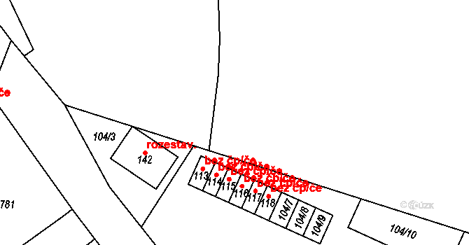 Chotoviny 49834622 na parcele st. 114 v KÚ Jeníčkova Lhota, Katastrální mapa
