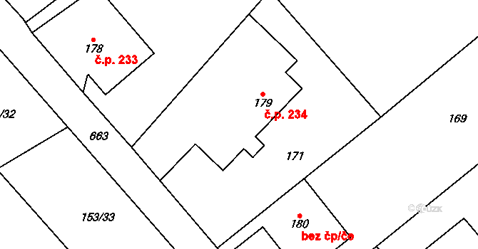 Teplice nad Metují 234 na parcele st. 179 v KÚ Teplice nad Metují, Katastrální mapa