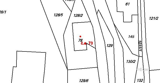 Čermná 73, Libouchec na parcele st. 78 v KÚ Čermná u Libouchce, Katastrální mapa