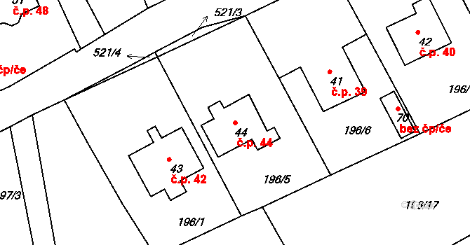 Lipnička 44, Světlá nad Sázavou na parcele st. 44 v KÚ Lipnička, Katastrální mapa