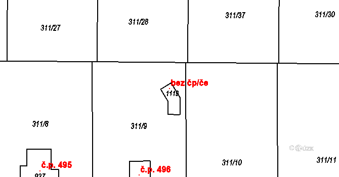 Vrchlabí 105465623 na parcele st. 1119 v KÚ Podhůří-Harta, Katastrální mapa