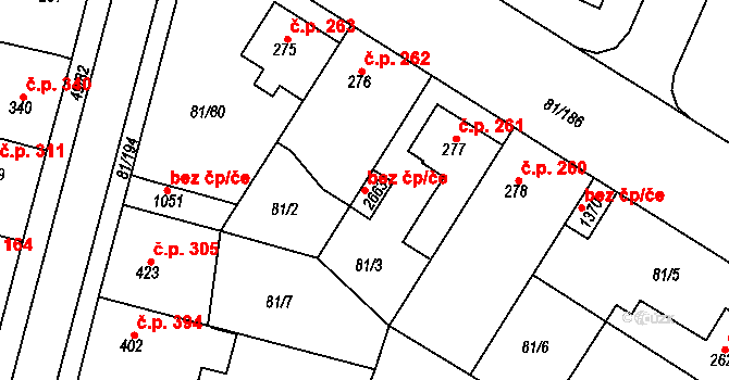 Kralupy nad Vltavou 107450623 na parcele st. 2663 v KÚ Lobeček, Katastrální mapa