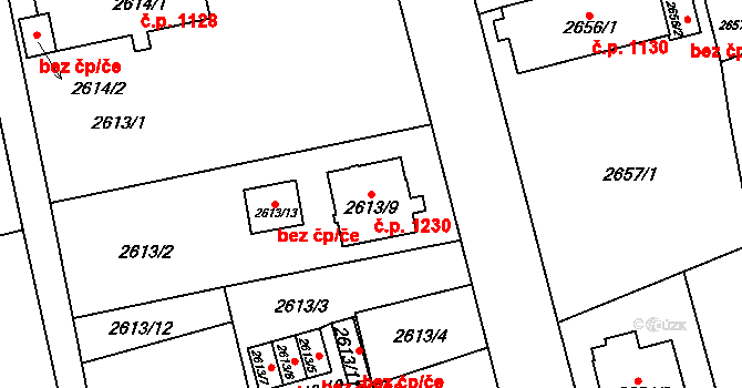 Frýdlant 1230 na parcele st. 2613/9 v KÚ Frýdlant, Katastrální mapa