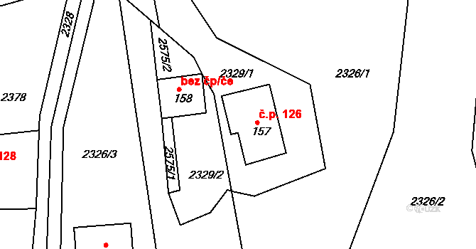 Horní Tříč 126, Vysoké nad Jizerou na parcele st. 157 v KÚ Tříč, Katastrální mapa