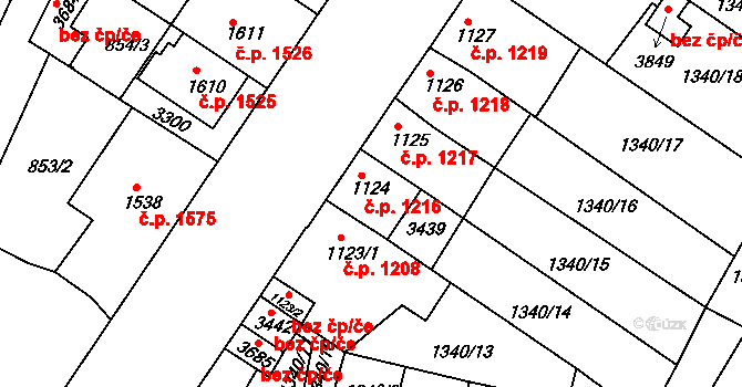 Předměstí 1216, Svitavy na parcele st. 1124 v KÚ Svitavy-předměstí, Katastrální mapa